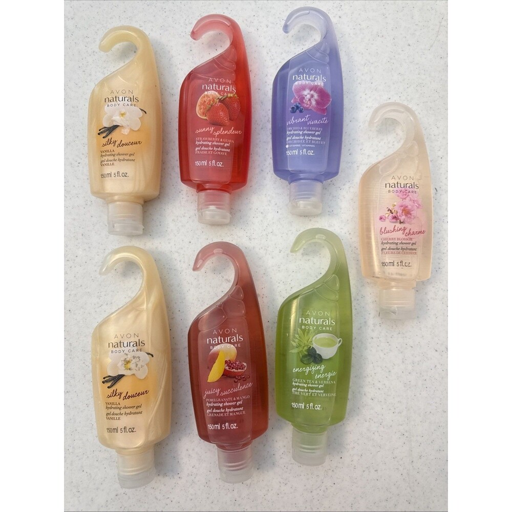 Lot Of 7 Vtg Sealed Avon Naturals Body Shower Gel Assorted Scents